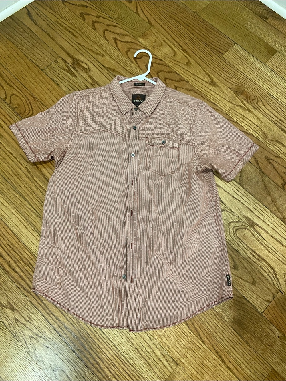 Prana Men's Short-Sleeve Button-Down Shirt in Dusty Rose